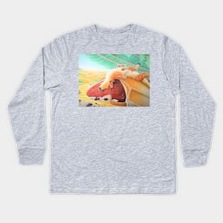 Kapi and Haruru taking a nap Kids Long Sleeve T-Shirt